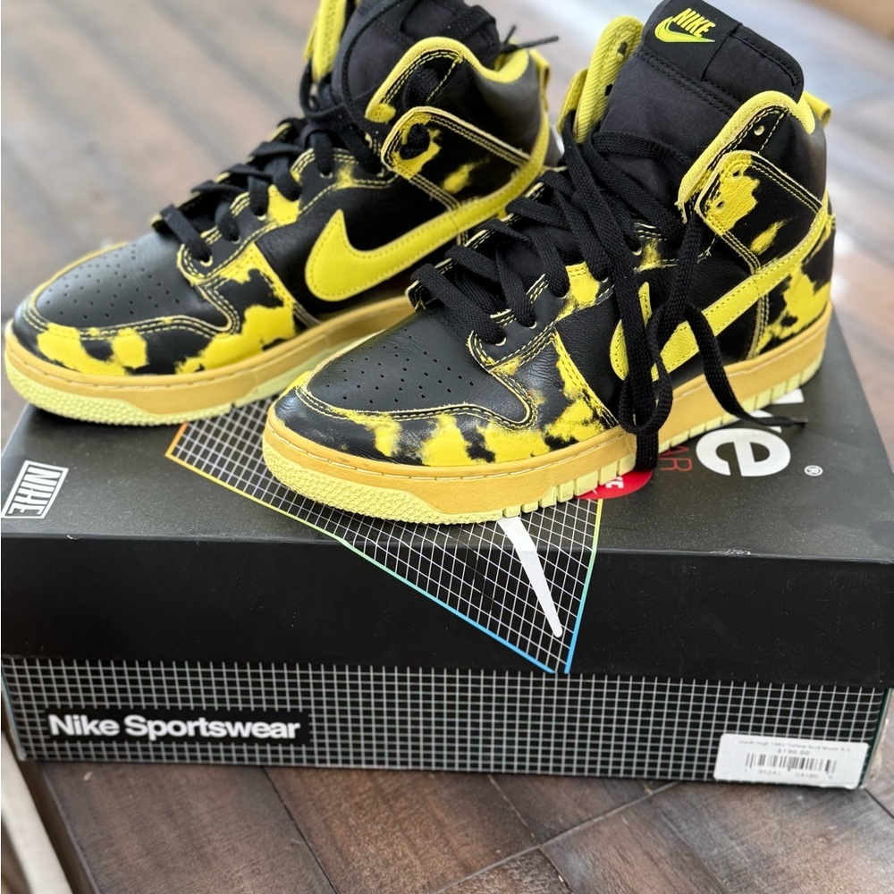 Nike sportswear dunk high 1985 yellow acid wash